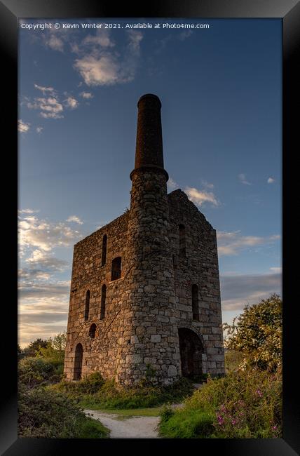 South Wheal in the Golden hour Framed Print by Kevin Winter