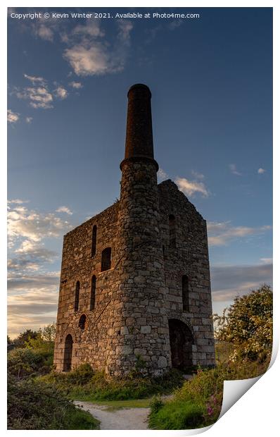 South Wheal in the Golden hour Print by Kevin Winter