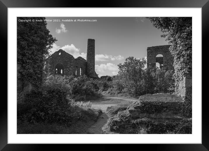 South Wheal Mine Framed Mounted Print by Kevin Winter