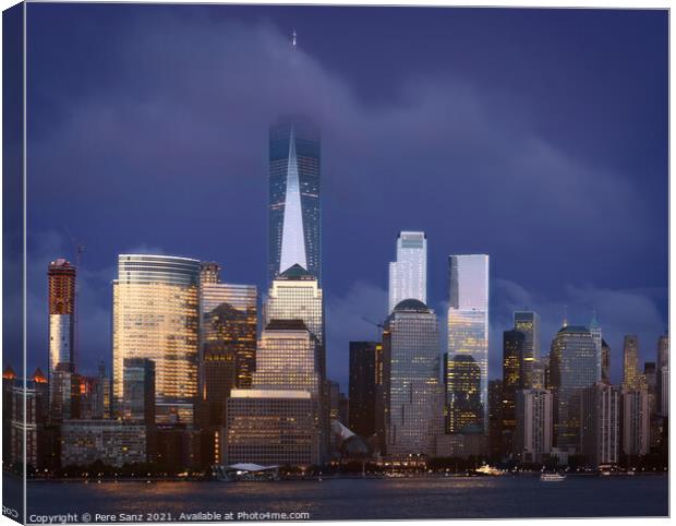 Lower Manhattan at Blue Hour Canvas Print by Pere Sanz