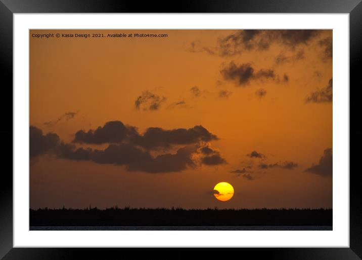 Tropical Sunset Framed Mounted Print by Kasia Design