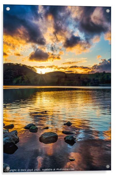 Ullswater sunset Acrylic by Dick Lloyd