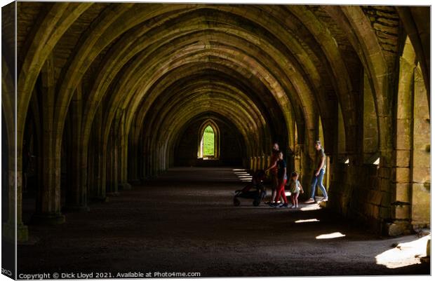 Arches at Fountains Abbey Canvas Print by Dick Lloyd