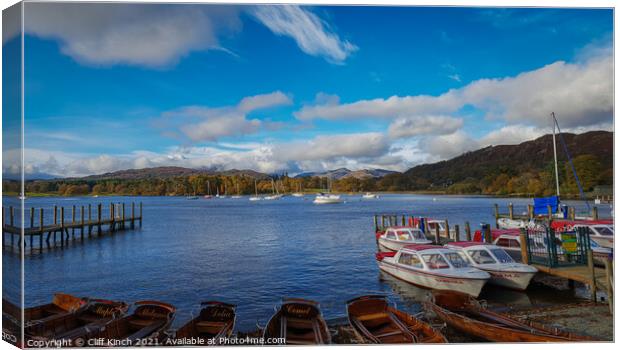 Lake Windermere from Ambleside Jetty Canvas Print by Cliff Kinch