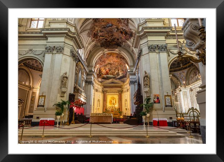 Interior of Palermo Cathedral, Sicily Framed Mounted Print by Angus McComiskey