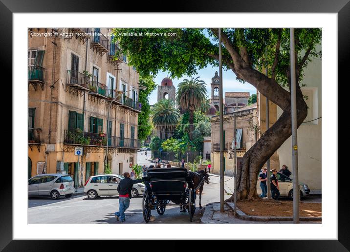 Street scene, Palermo, Sicily Framed Mounted Print by Angus McComiskey