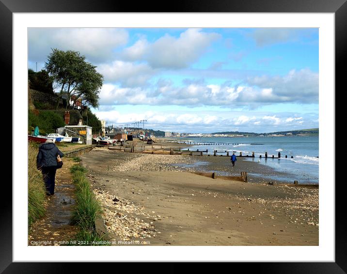 Chine beach at Shanklin on the Isle of Wight. Framed Mounted Print by john hill