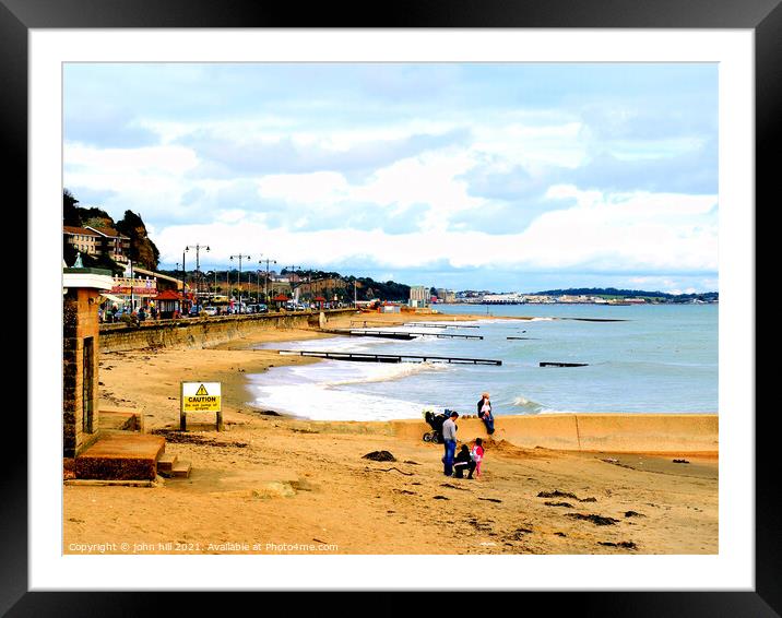 Shanklin beach on the Isle of Wight, UK. Framed Mounted Print by john hill