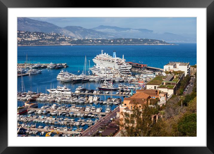 Port Hercule in Monaco Framed Mounted Print by Artur Bogacki