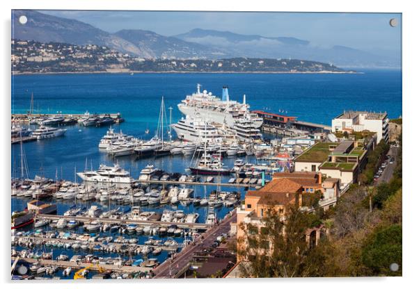 Port Hercule in Monaco Acrylic by Artur Bogacki
