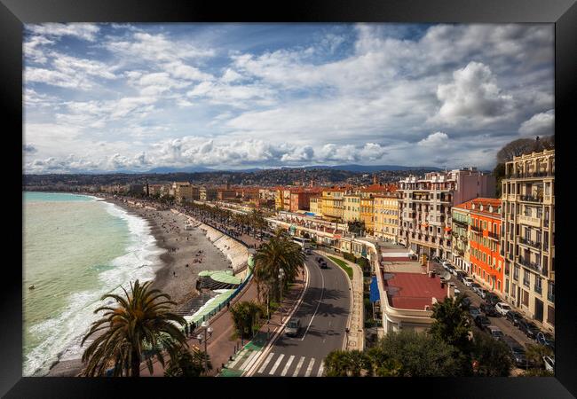 City Skyline of Nice in France Framed Print by Artur Bogacki