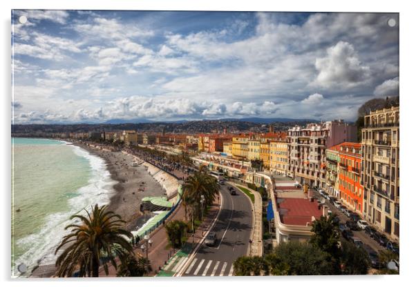 City Skyline of Nice in France Acrylic by Artur Bogacki