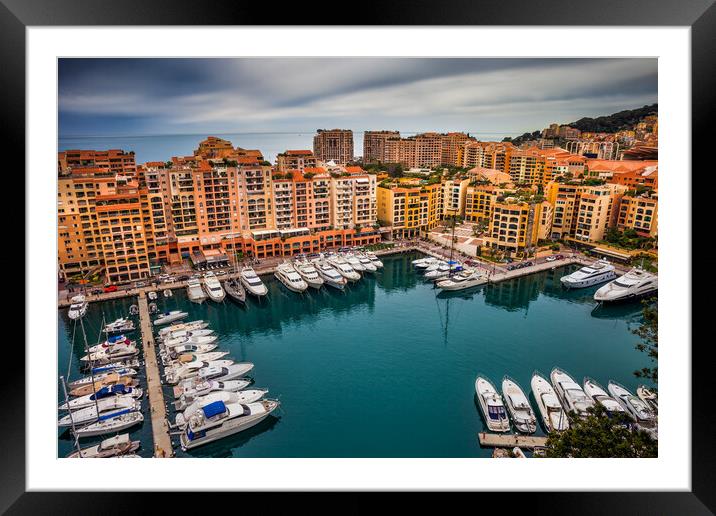 Port de Fontvieille in Monaco Framed Mounted Print by Artur Bogacki