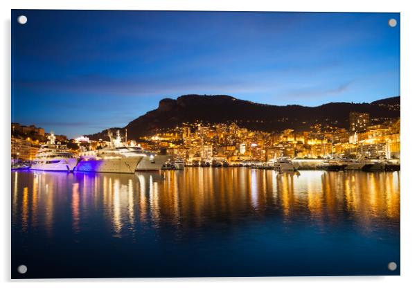 Monaco at Twilight Acrylic by Artur Bogacki
