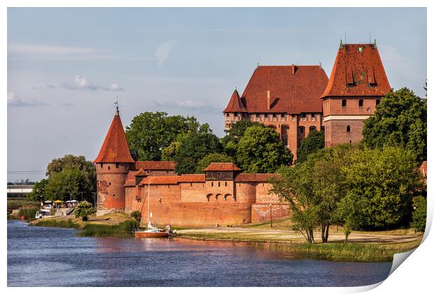 Malbork Castle at Nogat River in Poland Print by Artur Bogacki