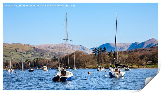 Windermere and Fairfield Horseshoe Lake District Print by Pearl Bucknall