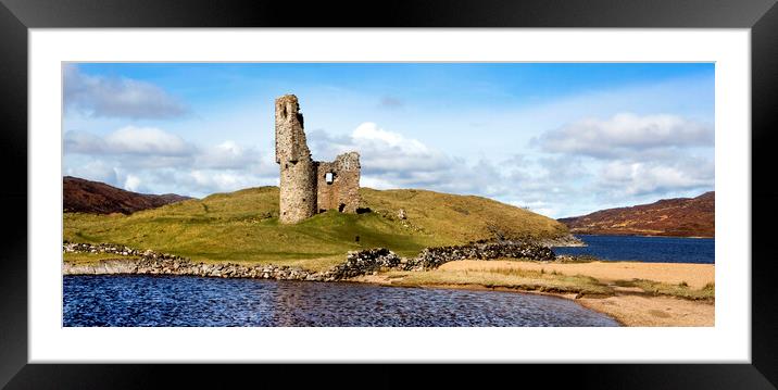 Ardvreck Castle Panorama Framed Mounted Print by David Hare