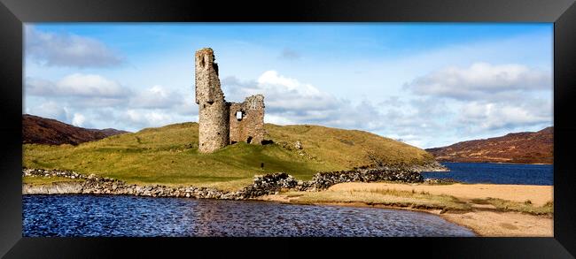 Ardvreck Castle Panorama Framed Print by David Hare