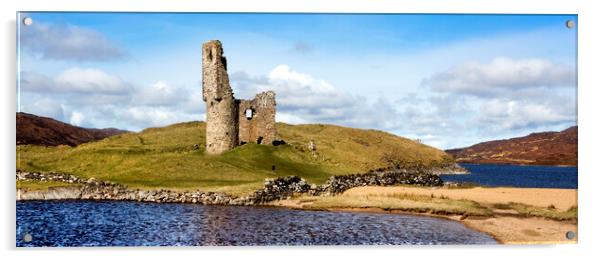 Ardvreck Castle Panorama Acrylic by David Hare