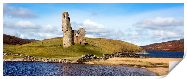 Ardvreck Castle Panorama Print by David Hare