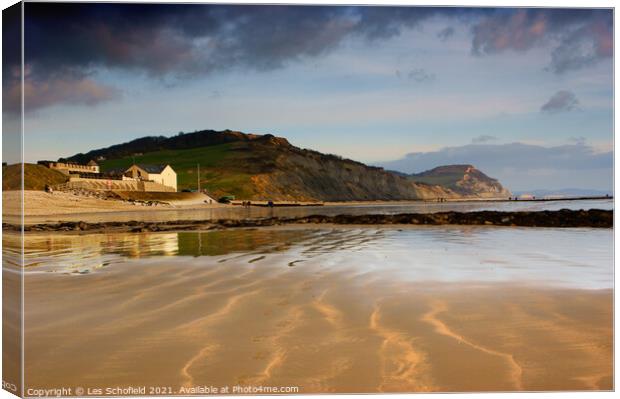 Charmouth View Dorset  Canvas Print by Les Schofield