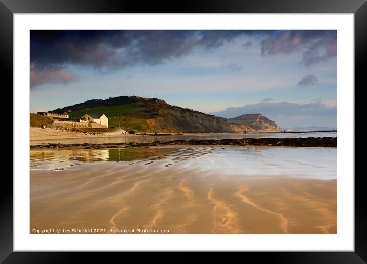 Charmouth View Dorset  Framed Mounted Print by Les Schofield