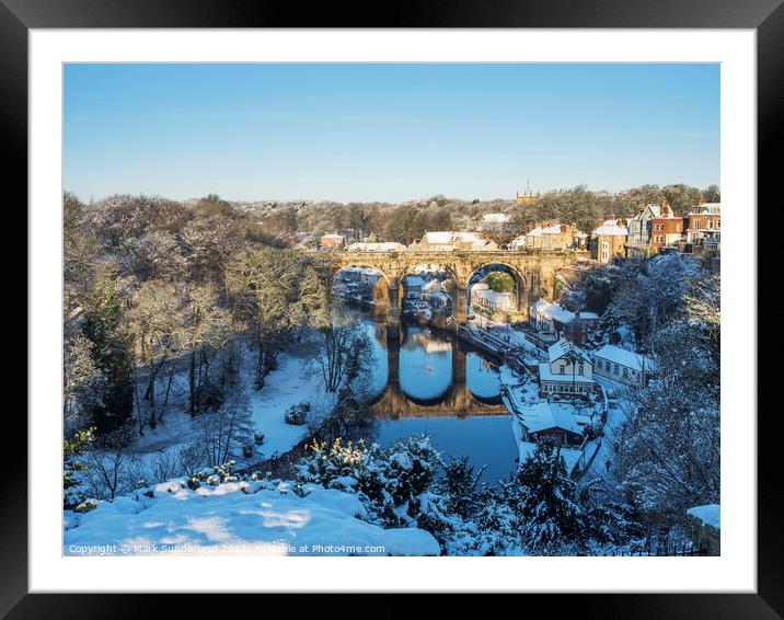 Knaresborough Viaduct in Winter Framed Mounted Print by Mark Sunderland