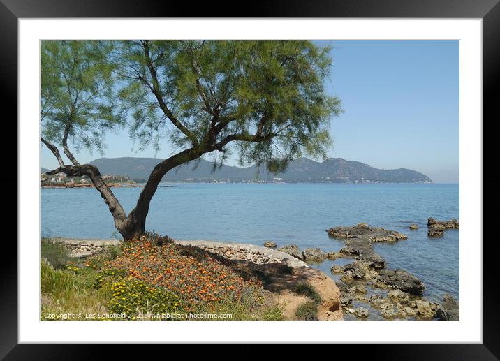 Majestic Sea View in Cala Bona Framed Mounted Print by Les Schofield