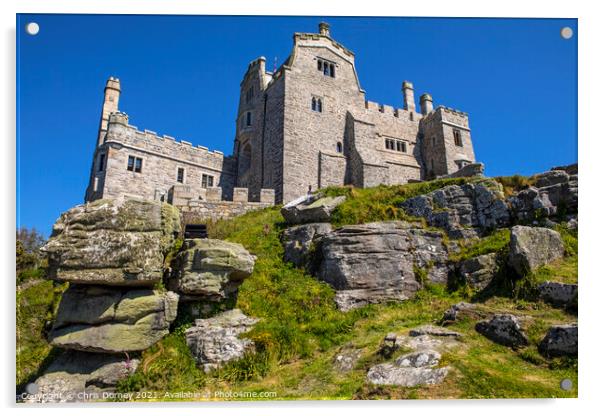 The Castle of St. Michaels Mount in Cornwall, UK Acrylic by Chris Dorney