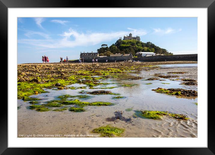 View Across Mounts Bay to St. Michaels Mount in Cornwall, UK Framed Mounted Print by Chris Dorney