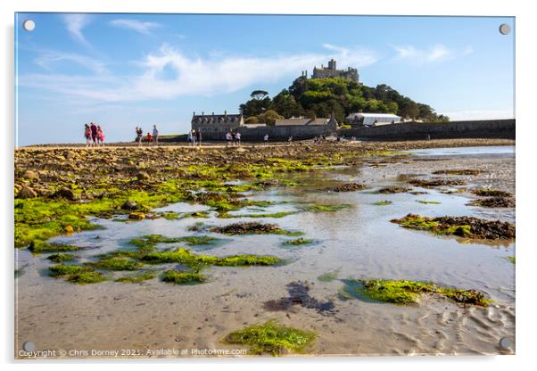 View Across Mounts Bay to St. Michaels Mount in Cornwall, UK Acrylic by Chris Dorney