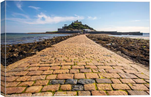 View of the Causeway and St. Michaels Mount in Cornwall, UK Canvas Print by Chris Dorney