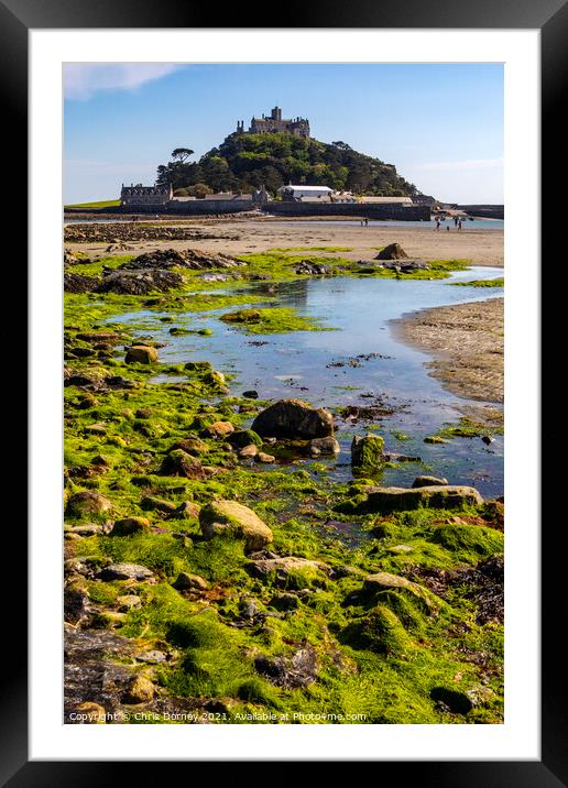 View Across Mounts Bay to St. Michaels Mount in Cornwall, UK Framed Mounted Print by Chris Dorney