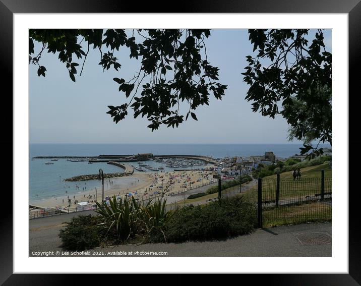 Lyme Regis harbour  Framed Mounted Print by Les Schofield