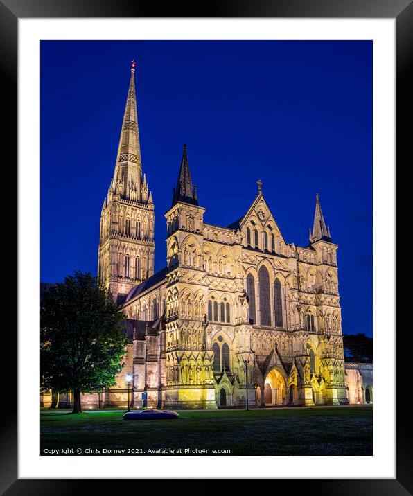 Salisbury Cathedral in Wiltshire, UK Framed Mounted Print by Chris Dorney