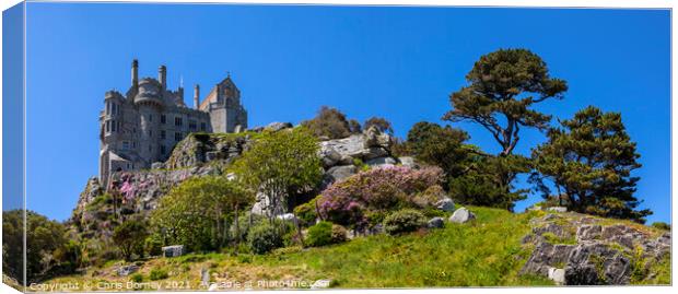 Castle and Gardens at St. Michaels Mount in Cornwall, UK Canvas Print by Chris Dorney