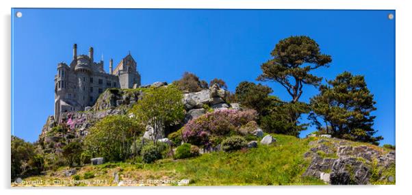 Castle and Gardens at St. Michaels Mount in Cornwall, UK Acrylic by Chris Dorney