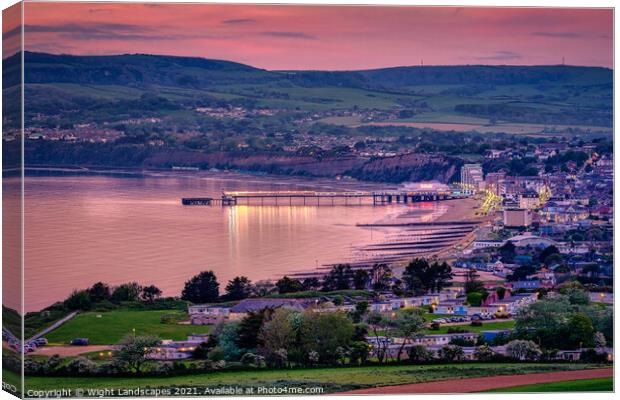 Sandown Bay At Night Canvas Print by Wight Landscapes