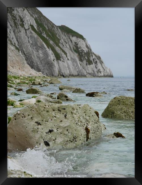 Base of cliffs, The Needles Framed Print by Sam Robinson