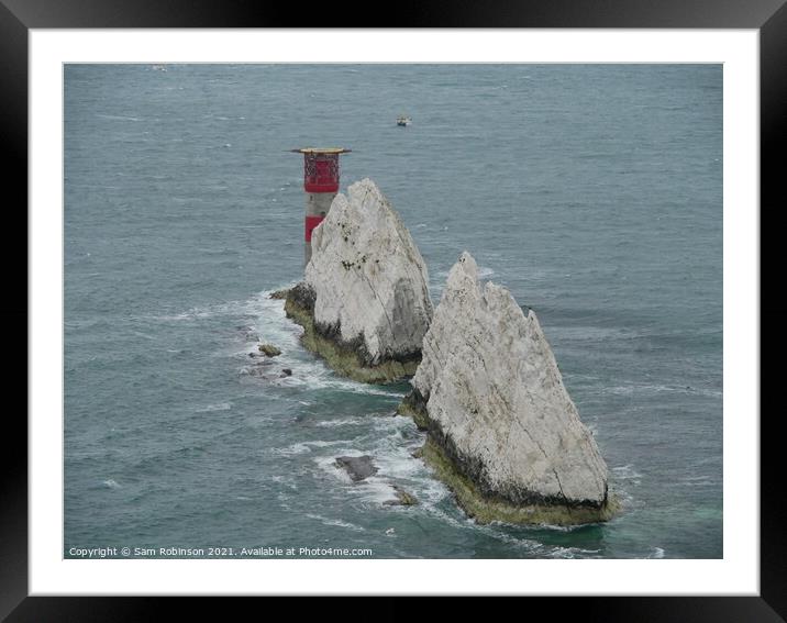 The Needles from above, Isle of Wight Framed Mounted Print by Sam Robinson