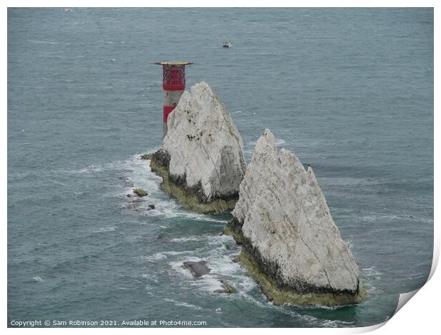 The Needles from above, Isle of Wight Print by Sam Robinson