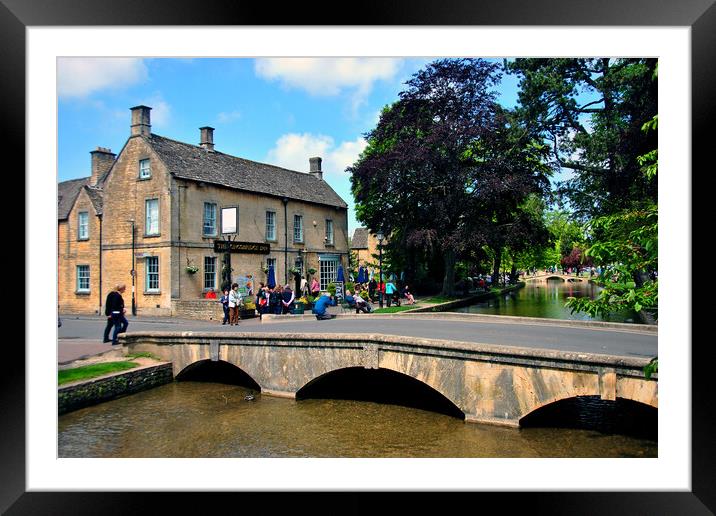 Bourton on the Water Kingsbridge Inn Cotswolds Gloucestershire Framed Mounted Print by Andy Evans Photos
