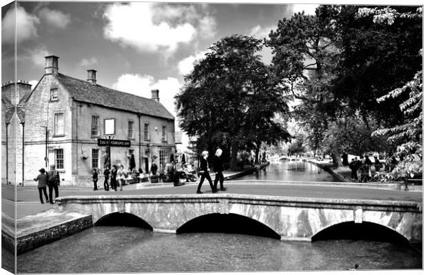 Bourton on the Water Kingsbridge Inn Cotswolds Glo Canvas Print by Andy Evans Photos