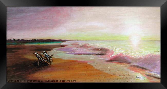 'After the heat' Painting in oils by me 2003. Now available as prints. Framed Print by Peter Bolton