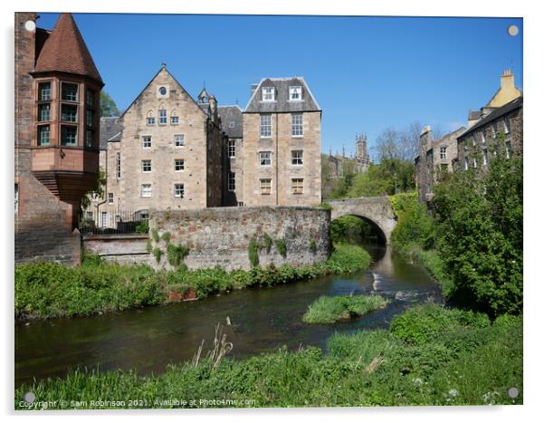 Water of Leith, Edinburgh Acrylic by Sam Robinson