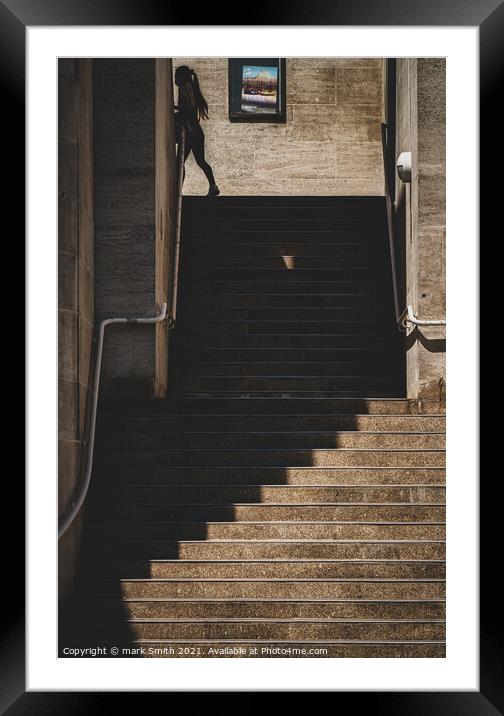 victoria embankment stairway Framed Mounted Print by mark Smith