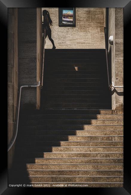 victoria embankment stairway Framed Print by mark Smith