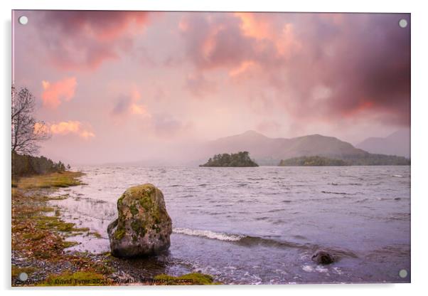 Autumnal Twilight at Derwent Water Acrylic by David Tyrer