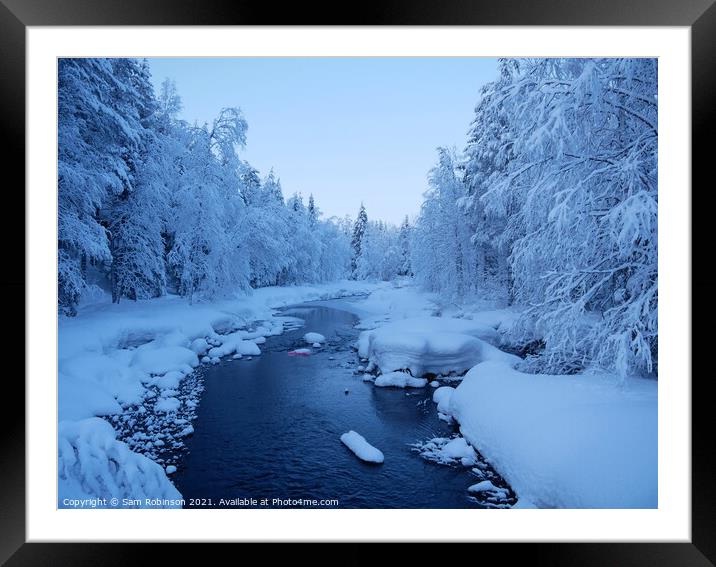 Frozen River, Finnish Lapland Framed Mounted Print by Sam Robinson