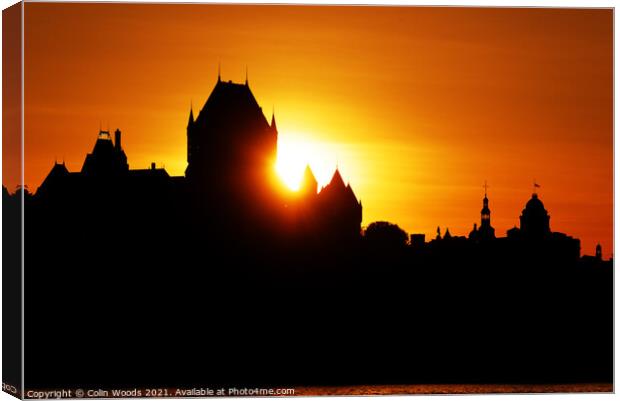 Silhouette of the Chateau Frontenac Canvas Print by Colin Woods
